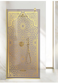 Paravan cabina de dus walk-in, (2514) Aqua Roy ® Gold, model Amira auriu, sticla 8 mm bronz securizata, anticalcar, latimi: 70/80/90/100/110/120 cm