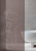 Paravan dus Walk-in, sticla bronz