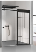 Paravan cabina de dus walk-in, (1775) Glissando Black, model Urban negru, sticla clara securizata, latimi: 122/140/150/160/170/180 cm (140/160/180 cm)