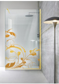 Paravan Cabina de dus Walk-in, (035), 70x195 cm, sticla clara decorata, 8mm, AQUA ROY GOLD LA VIE , feronerie AURIU