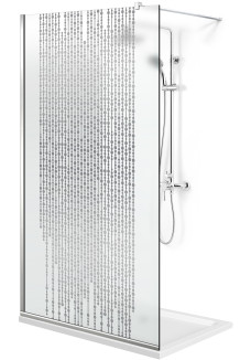 Paravan Cabina de dus Walk-in, (164), 70x195 cm, sticla mata decorata, 8 mm, AQUA ROY-RAIN, feronerie INOX