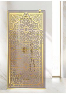 Paravan cabina de dus walk-in, (2514) Aqua Roy ® Gold, model Amira auriu, sticla 8 mm bronz securizata, anticalcar, latimi: 70/80/90/100/110/120 cm
