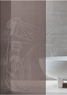 Paravan dus Walk-in, sticla bronz