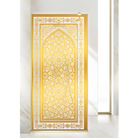 Paravan cabina de dus walk-in, (2486) Aqua Roy ® Gold, model CARAT auriu sticla 8 mm clara securizata, anticalcar, latimi: 70/80/90/100/110/120 cm