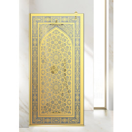 Paravan cabina de dus walk-in, (2488) Aqua Roy ® Gold, model Carat auriu, sticla 8 mm, gri securizata, anticalcar, latimi: 70/80/90/100/110/120 cm