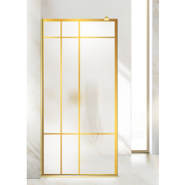 Paravan cabina de dus walk-in, (1722) Aqua Roy ® Gold, model EVENT auriu, sticla 8 mm mata securizata, anticalcar, latimi: 70/80/90/100/110/120 cm