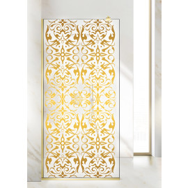 Paravan cabina de dus walk-in, (2469) Aqua Roy ® Gold, model REGENCY FULL auriu, sticla 8 mm clara securizata, anticalcar, latimi: 70/80/90/100/110/120 cm