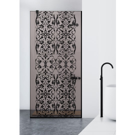 Paravan cabina de dus walk-in, (2450), Aqua Roy ® Black, model REGENCY FULL negru, sticla 8 mm bronz securizata, anticalcar, latimi: 70/80/90/100/110/120 cm