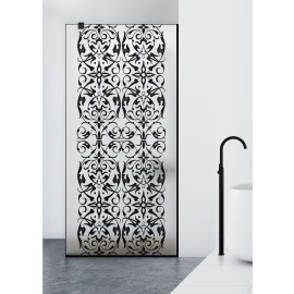 Paravan cabina de dus walk-in, (2452) Aqua Roy ® Black, model REGENCY FULL negru, sticla 8 mm mata securizata, anticalcar, latimi: 70/80/90/100/110/120 cm