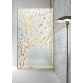 Paravan cabina de dus walk-in, (2016) Aqua Roy ® Gold, model TREE auriu, sticla 8 mm mata securizata, anticalcar, latimi: 70/80/90/100/110/120 cm