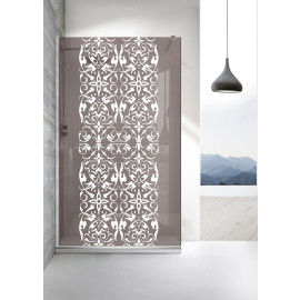Paravan cabina de dus walk-in, (2477) Aqua Roy ® Inox, model REGENCY FULL alb, bronz 8 mm securizata, anticalcar, latimi: 70/80/90/100/110/120 cm