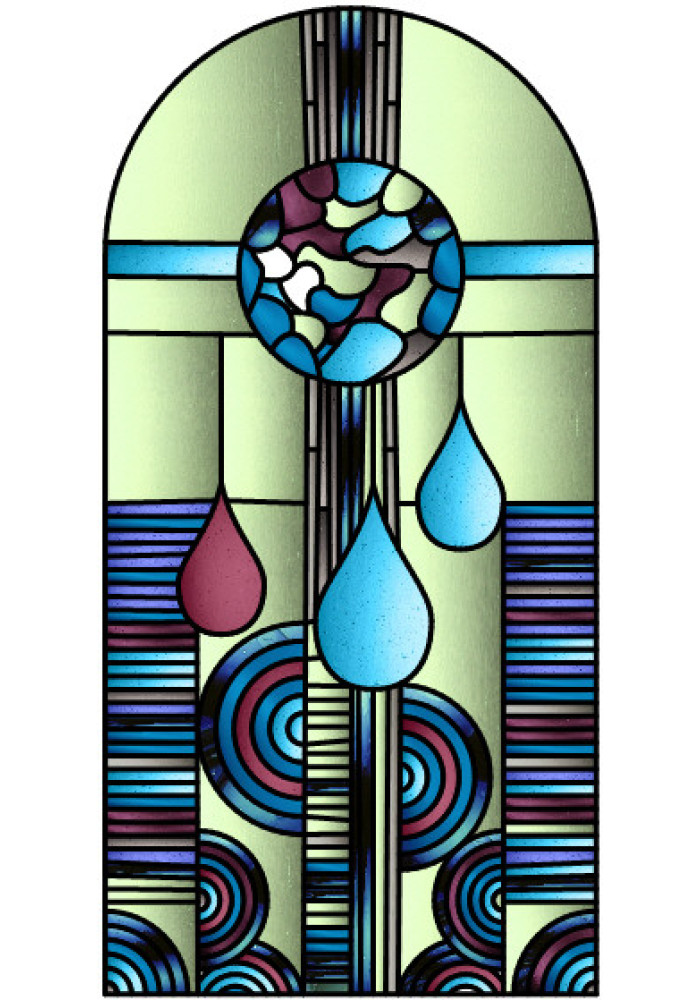 Vitraliu pictat cu design actual