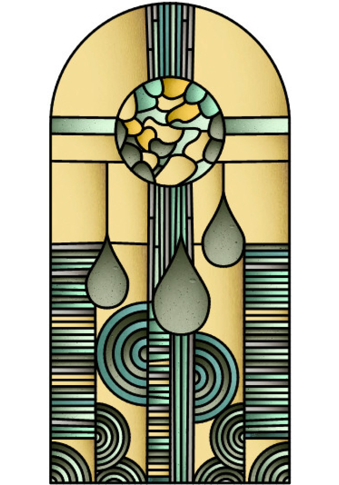 Vitraliu pictat cu design actual