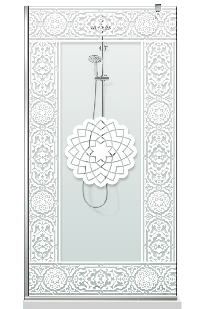 PARAVAN-DUS-AQUAROY-ORNAMENT-CLAR-ALB