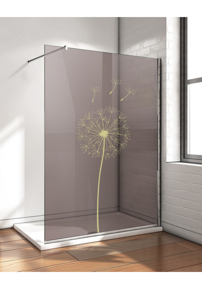 Paravan cabina de dus Walk in, sticla bronz, sablat auriu