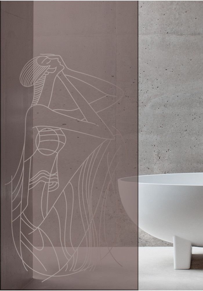 Paravan dus Walk-in, sticla bronz