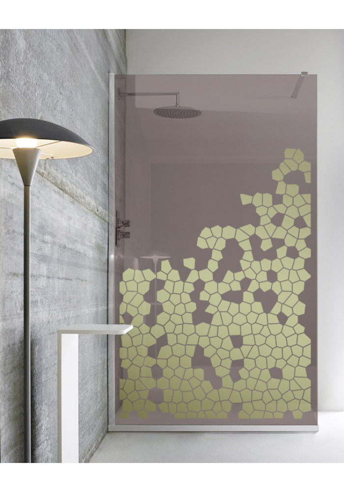 Paravan dus, sticla bronz, walk-in culoare sablare auriu