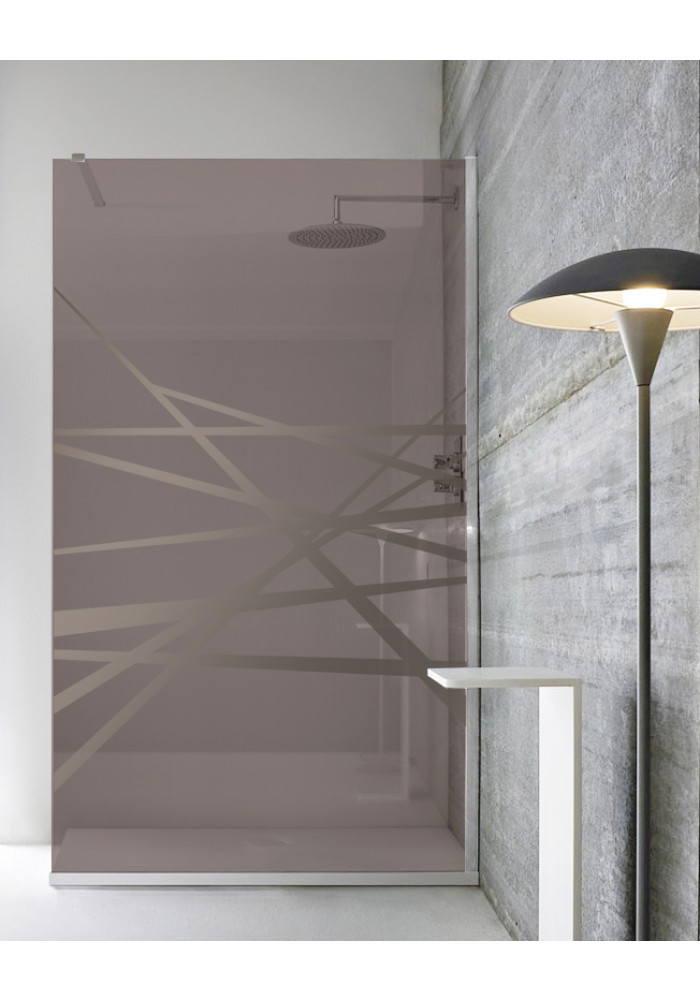 Paravan Cabina de dus WALK-IN, sticla bronz, culoare sablare: incolor