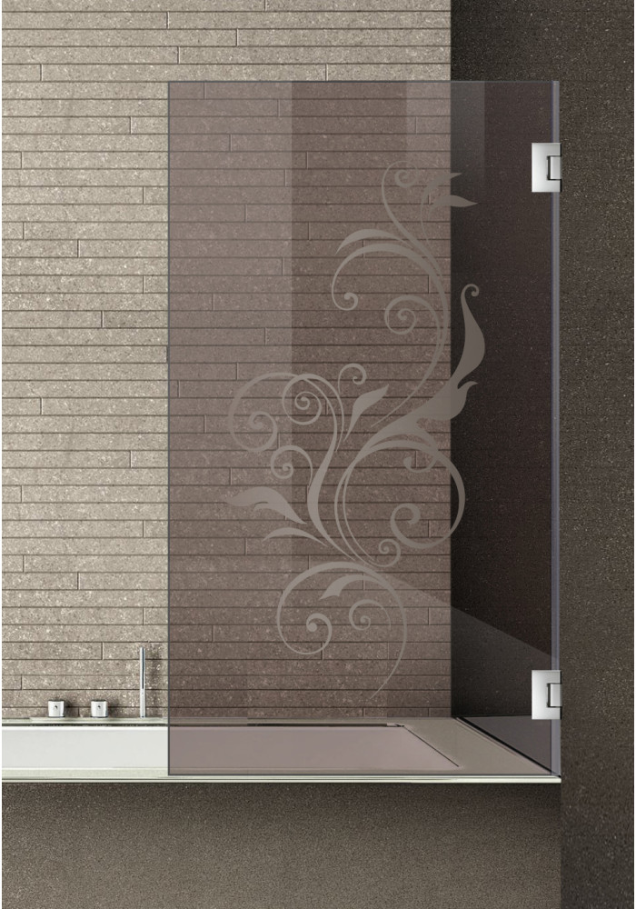 Paravan cada, model SWIRLY, sticla bronz