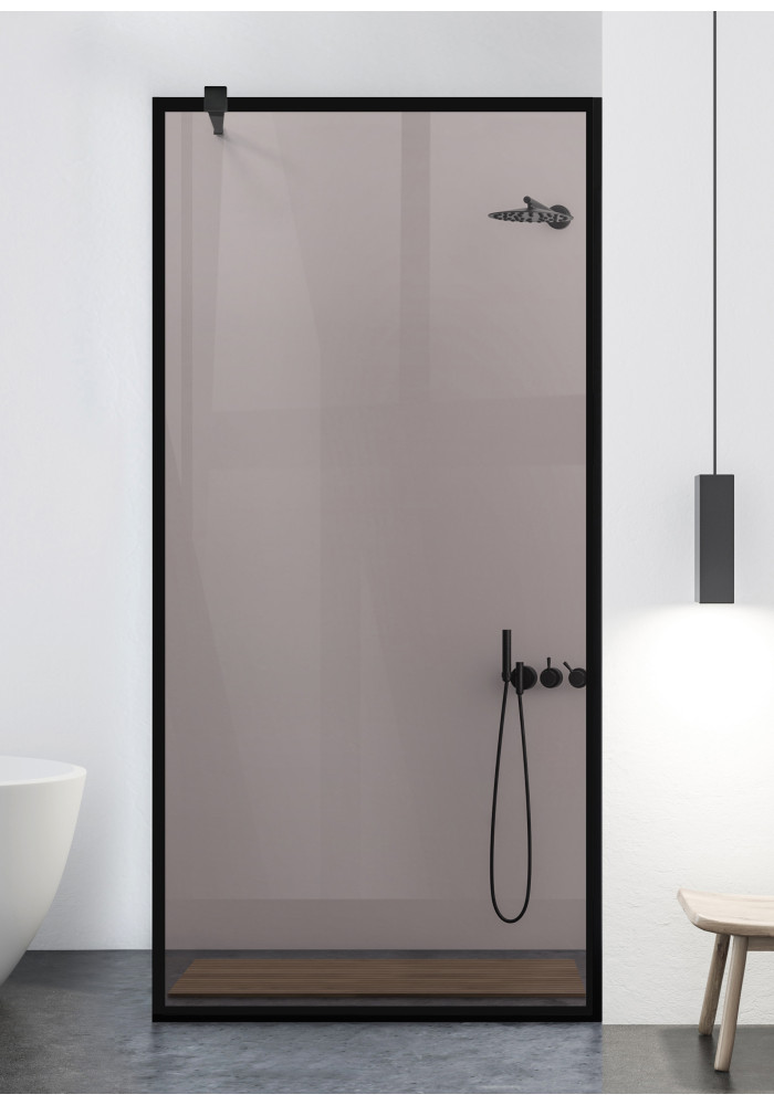PARAVAN-DUS-AQUAROY-BLACK-FRAME-industrial style, stil industrial/minimalist