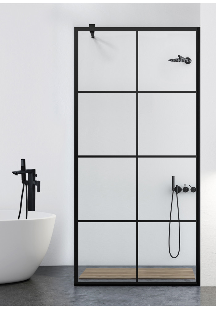Paravan dus walk-in  - CLAR-BLACK MODE