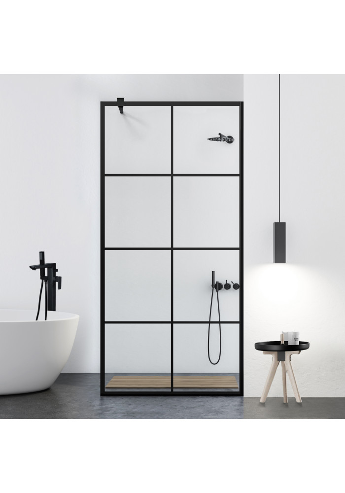 Paravan dus walk-in  - CLAR-BLACK MODE