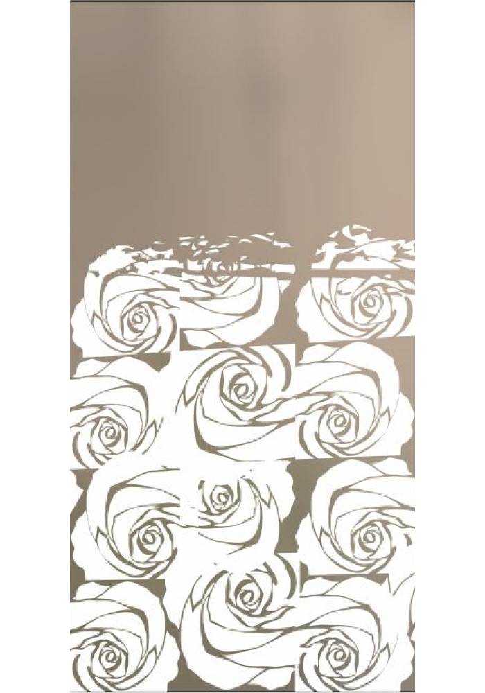 Vitrina sablata, Trandafiri Modern Bronz ,contur alb