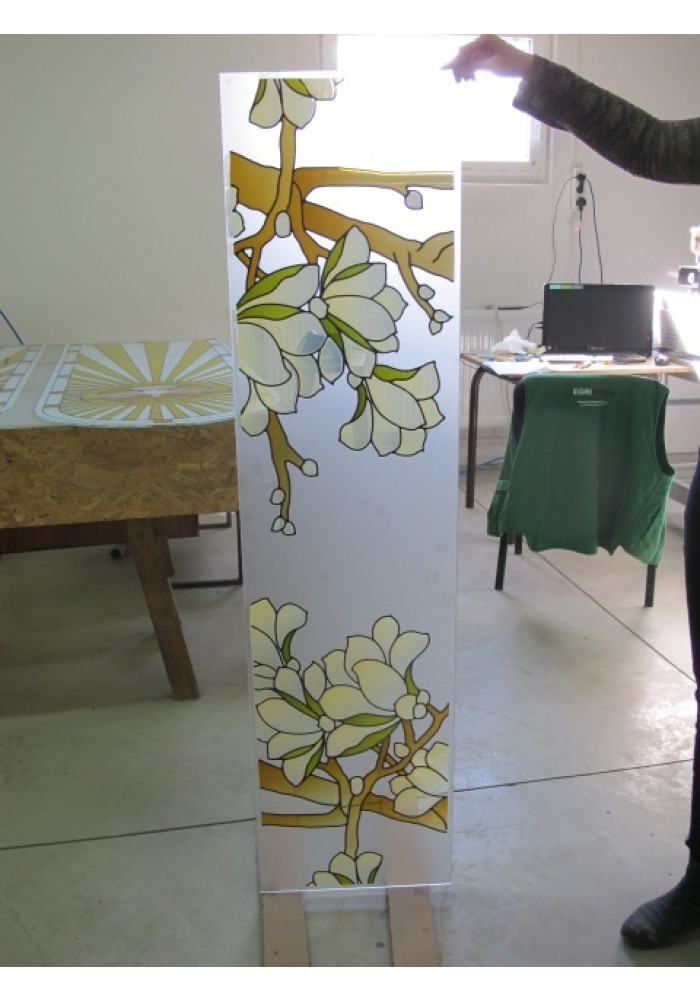 Geam decorativ mat pictat