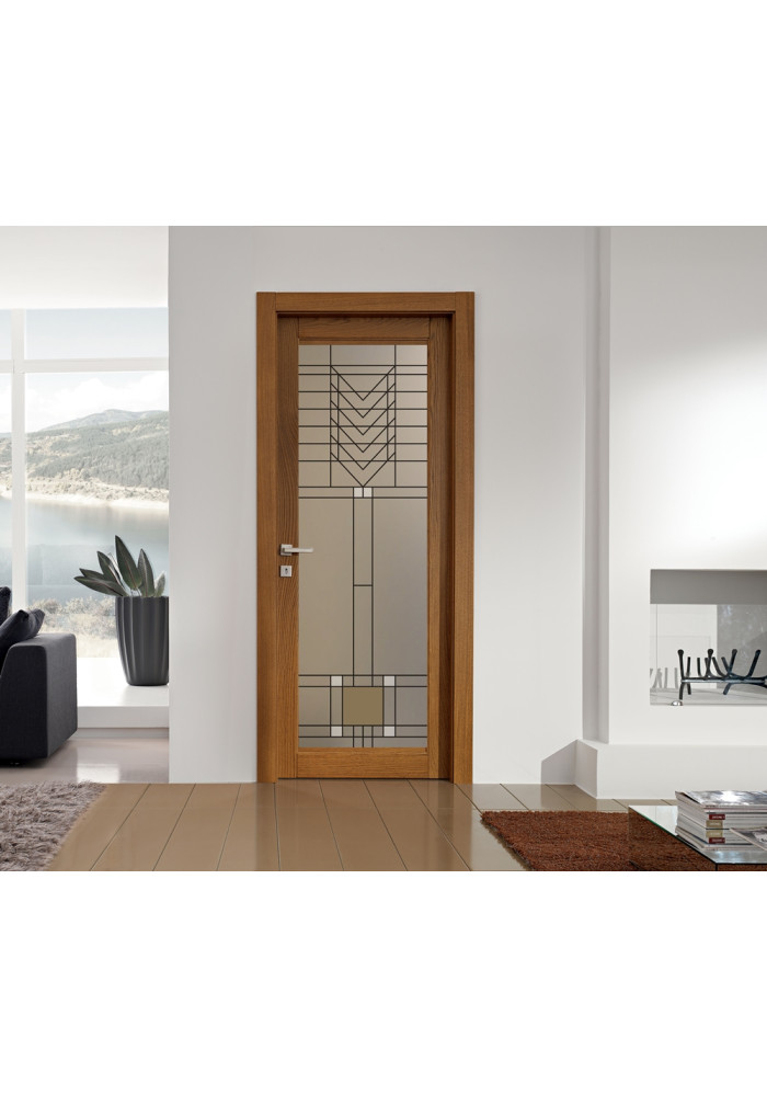 Geam mat decorativ tip vitraliu