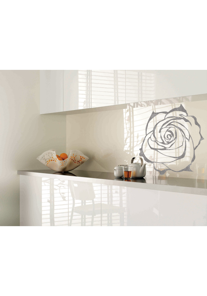 Sticla vopsita ROSE,cu model