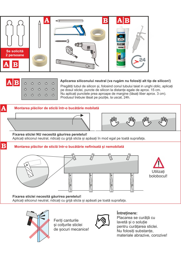 Sticla printata pentru bucatarii placare 491