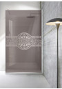 Paravan cabina de dus walk-in, (2228) Aqua Roy ® INOX, model Doha Medalion incolor/alb, sticla 8 mm, bronz securizata, anticalcar, latimi: 70/80/90/100/110/120 cm