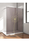 Paravan cabina de dus Walk in, sticla bronz, sablat auriu