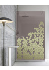 Paravan dus, sticla bronz, walk-in culoare sablare auriu