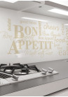 Sticla vopsita bucatarie BON APPETIT
