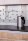 Sticla vopsita bucatarie ROMB white